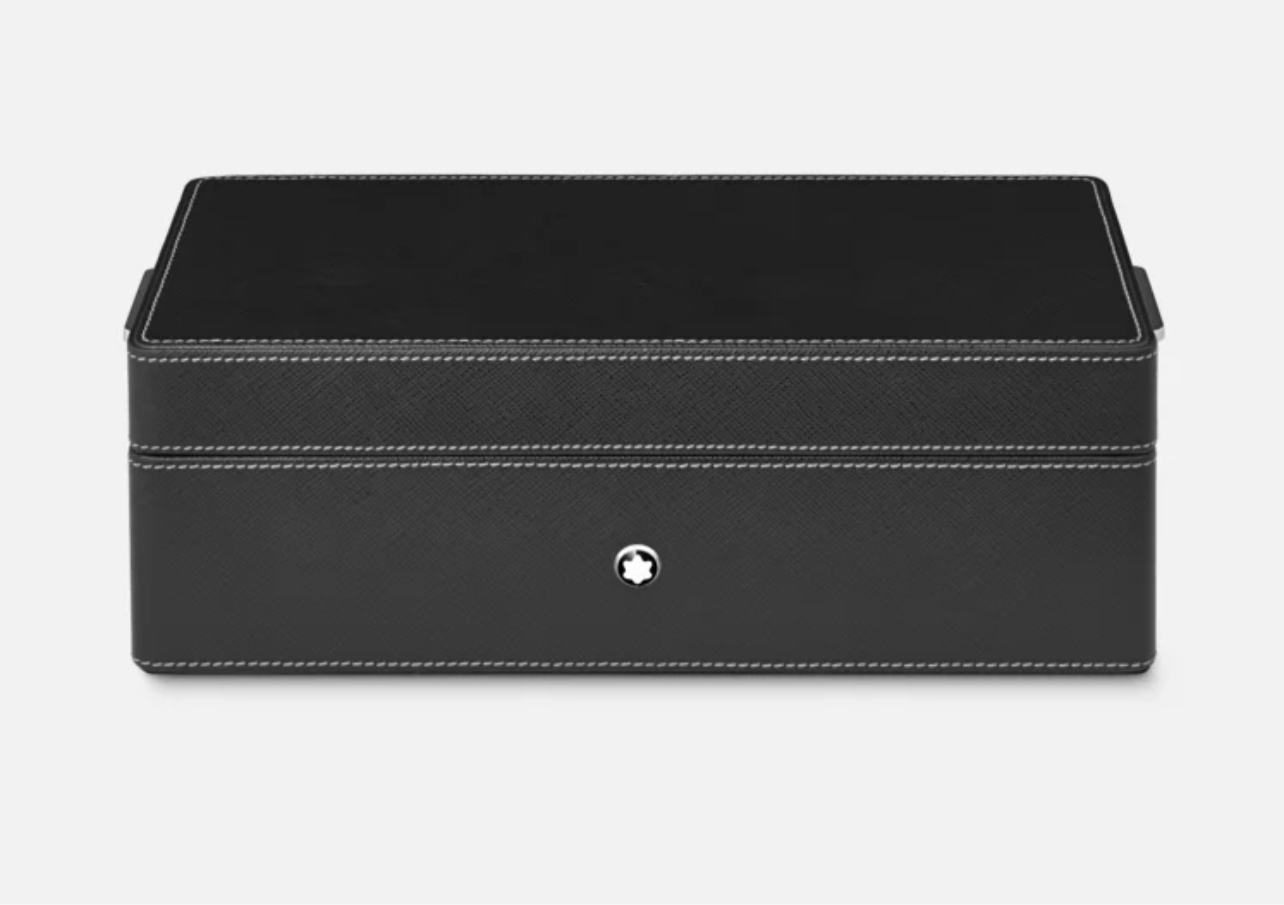 MONTBLANC- DESK BOX IN LEATHER FOR THREE WRITING INSTRUMENTS AND AN IN