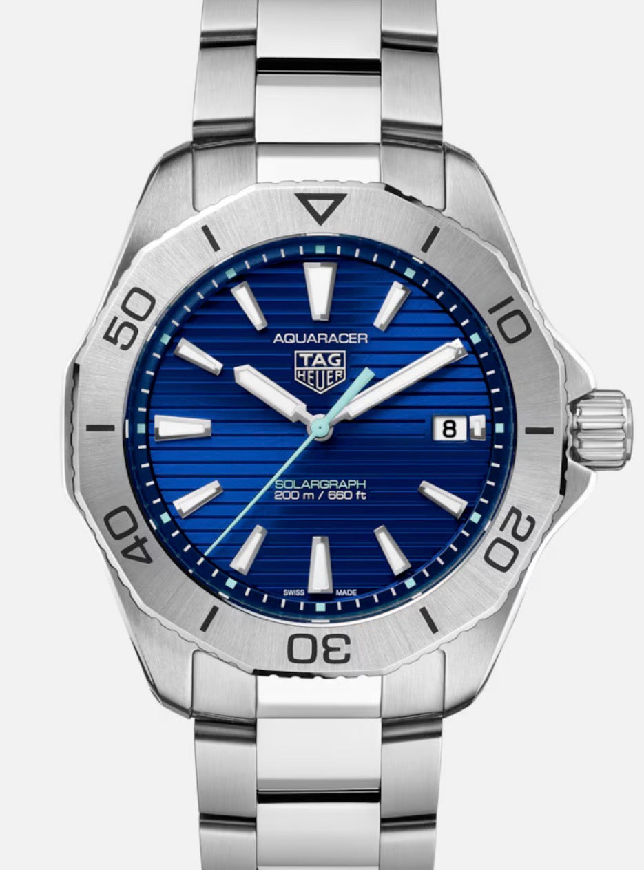 TAG HEUER-AQUARACER, PROFESSIONAL 200 SOLARGRAPH, Solar Quartz, 40 mm,  Steel,