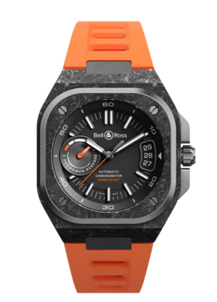 BELL & ROSS- BR-X5 CARBON ORANGE 41MM LIMITED EDITION OF 500 BRX5R-BO-TC/SRB