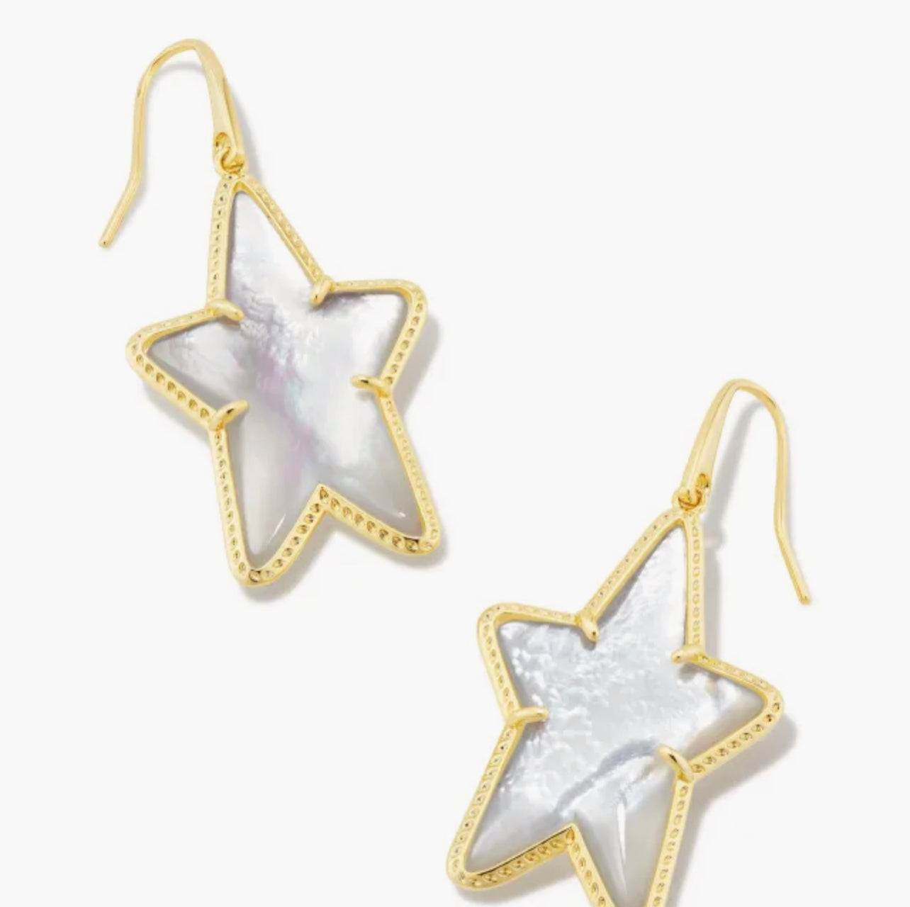 Kendra Scott-Ada Gold Star Drop Earrings in Ivory Mother-of-Pearl 9608852054