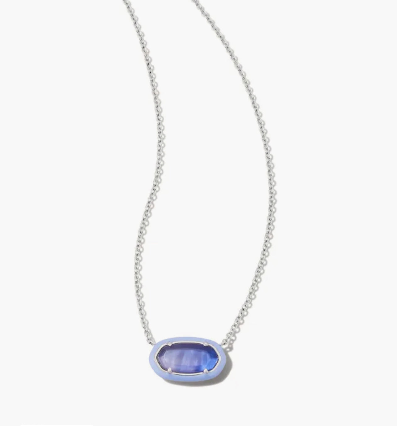 Kendra Scott-Elisa Silver Enamel Framed Short Pendant Necklace in Dark  9608853563