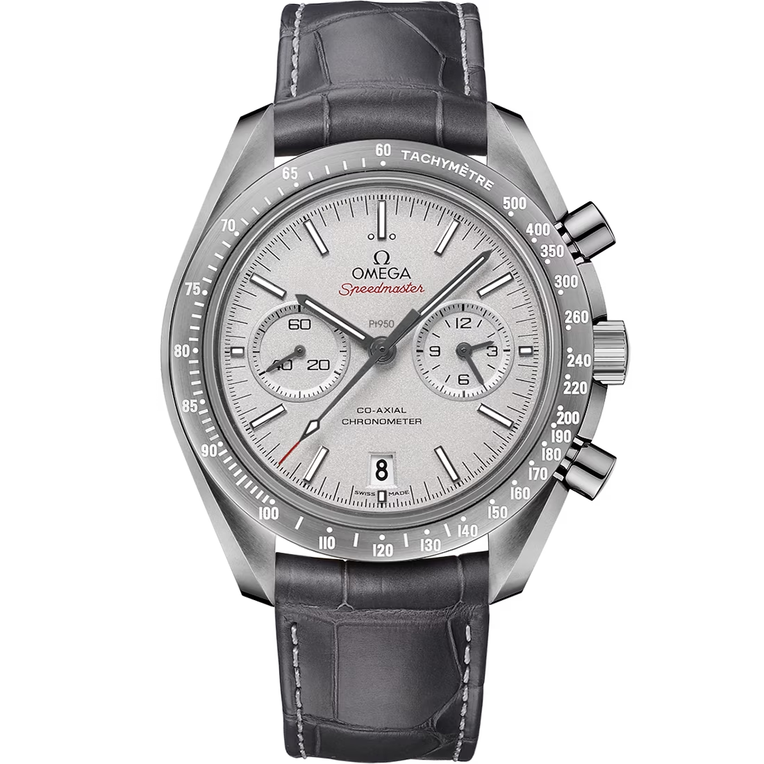 OMEGA- SPEEDMASTER
DARK SIDE OF THE MOON
44.25 MM, GREY CERAMIC ON LEATHER STRAP WITH FOLDOVER CLASP  311.93.44.51.99.002