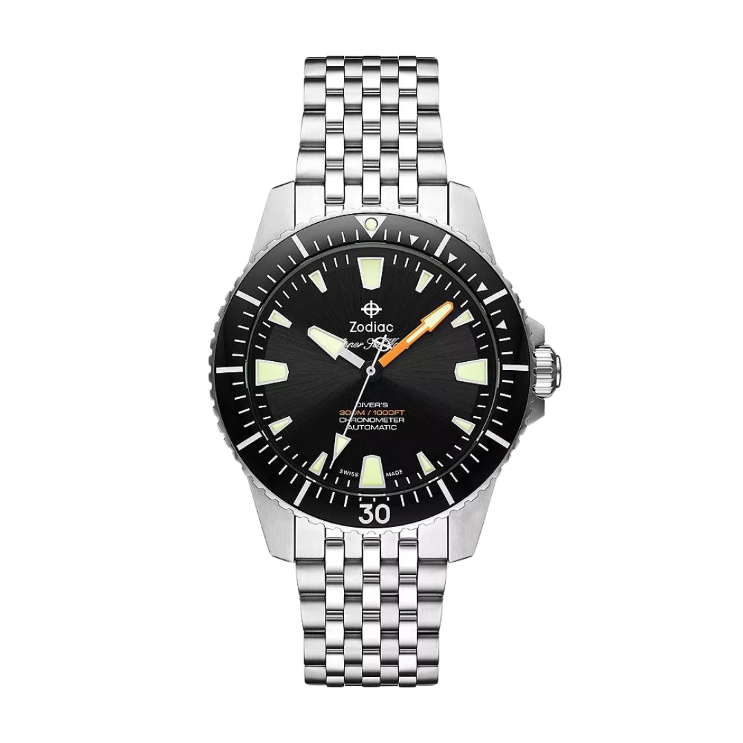 ZODIAC- Super Sea Wolf Pro-Diver Automatic Stainless Steel Watch