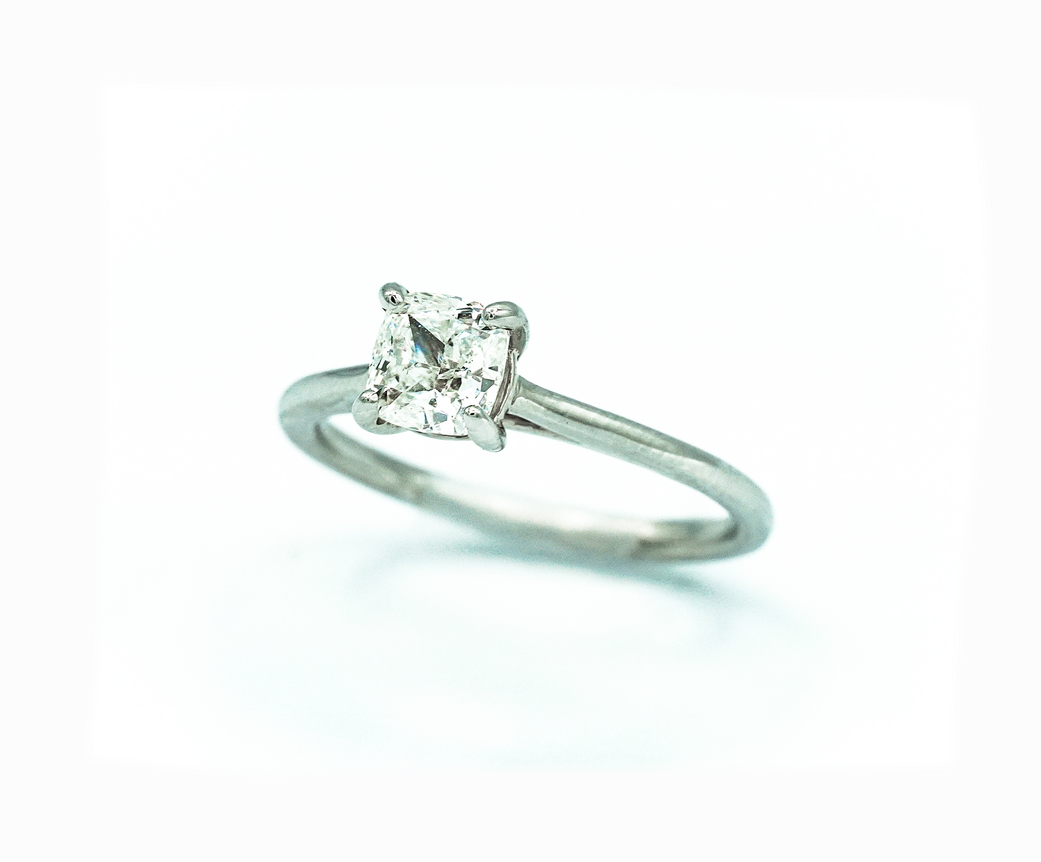 Montalvo Diamonds - Cushion Modified Brilliant Cut Solitaire Ring in 14kt White Gold
