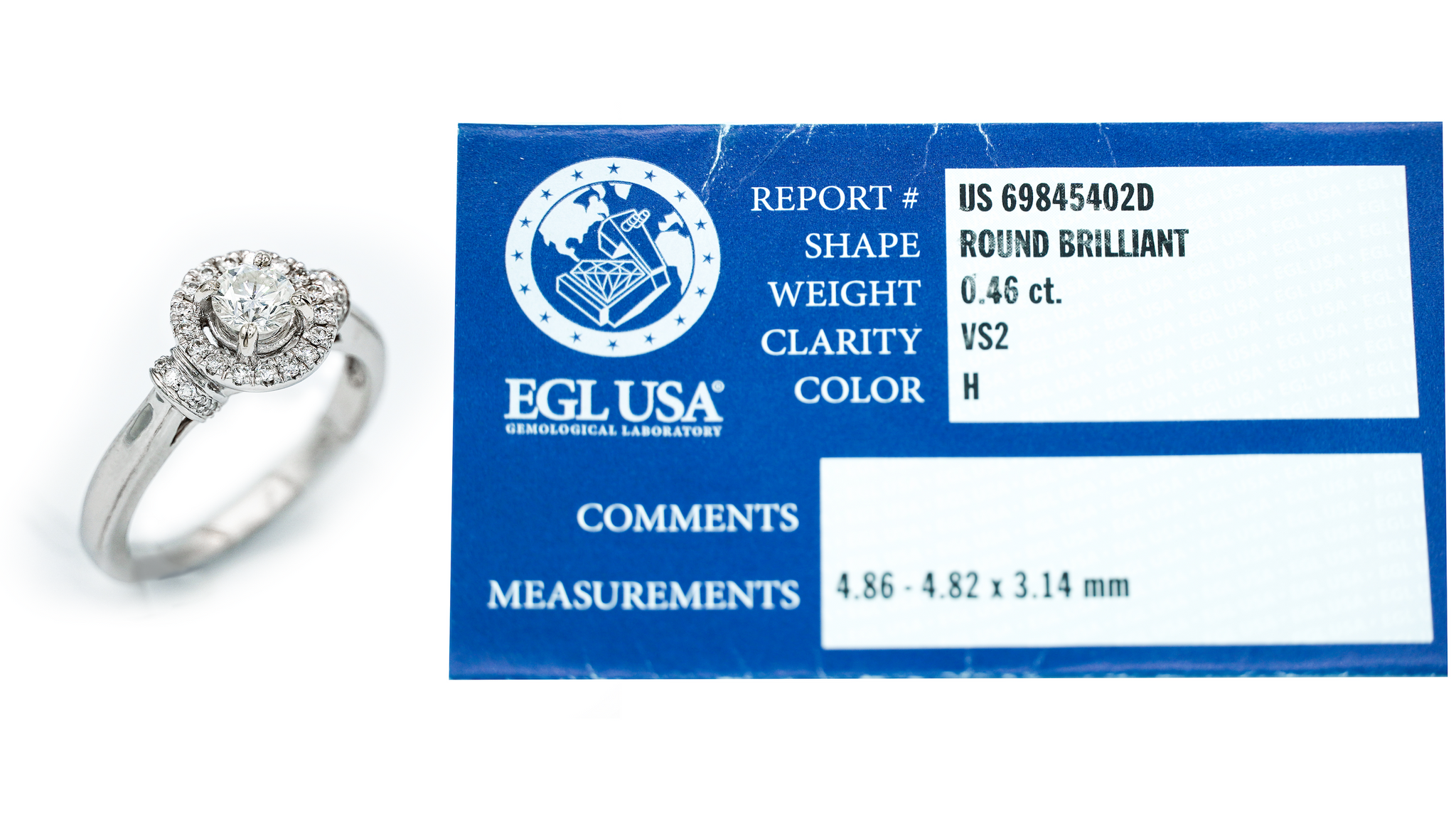 Montalvo Diamonds - Halo Round Brilliant Ring in 14kt White Gold