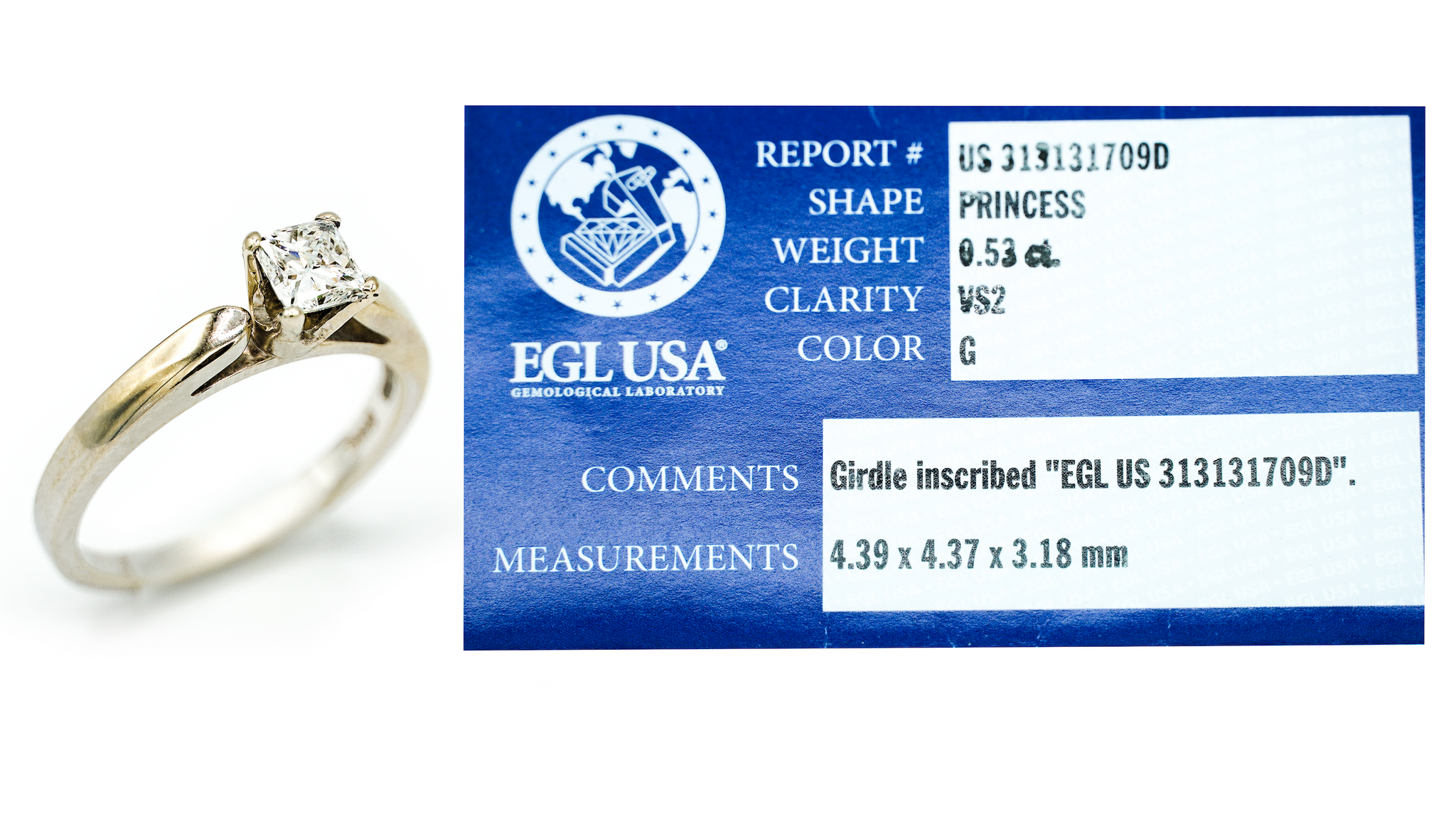 Montalvo Diamonds - Princess Cut Ring in 14kt White Gold
