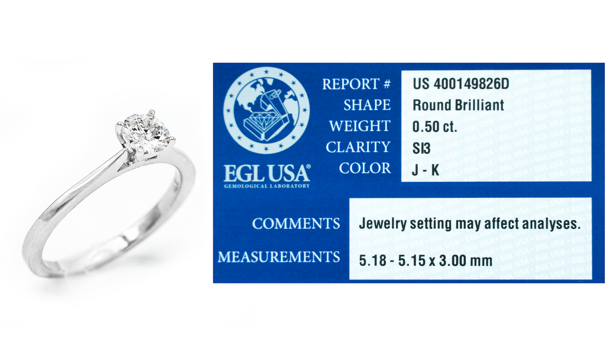 Montalvo Diamonds - Round Brilliant Solitaire Ring in 14kt White Gold