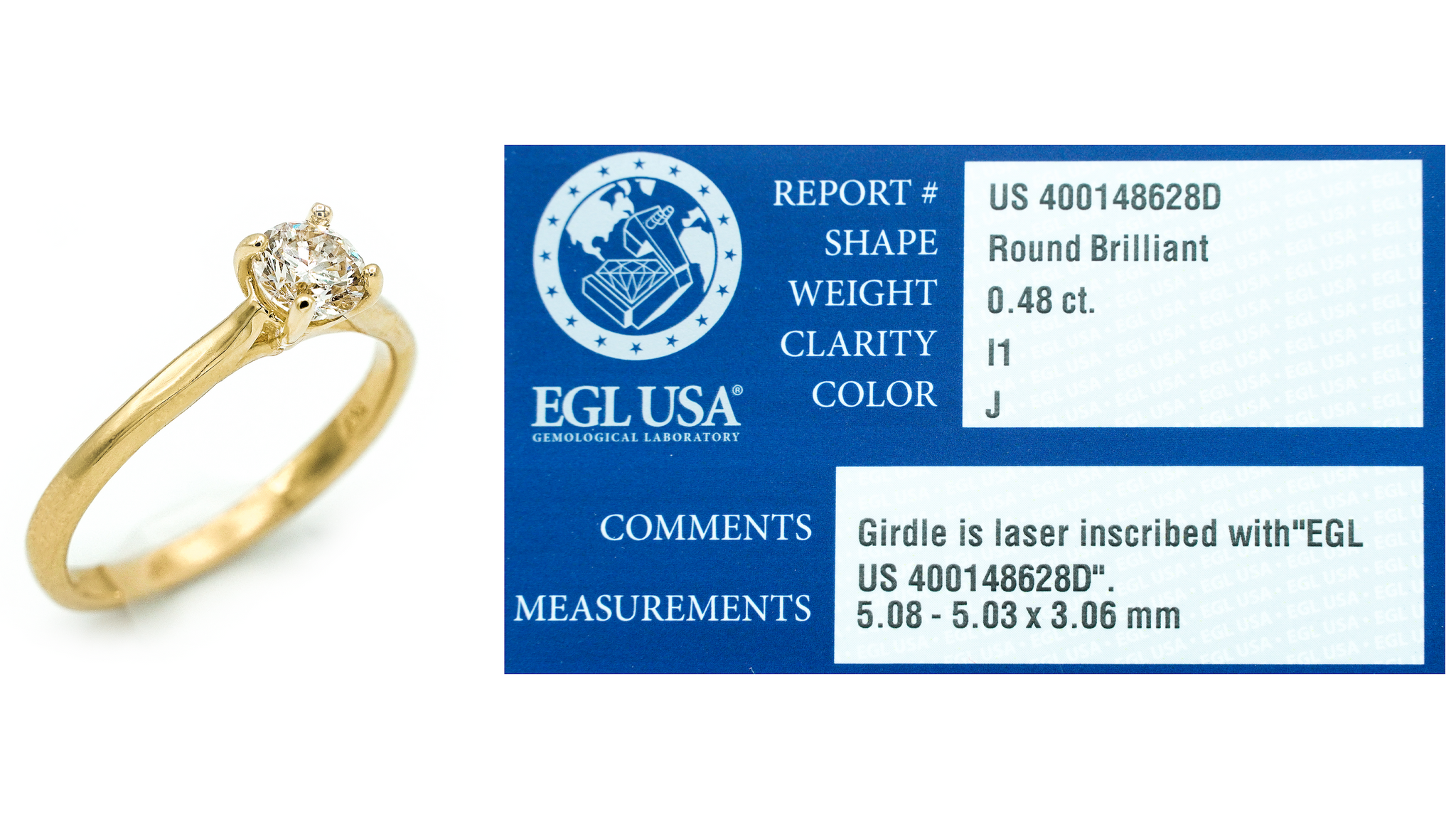 Montalvo Diamonds - Round Brilliant Solitaire Ring in 14kt Yellow Gold