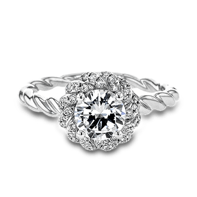 SIMON G PLATINUM WHITE LR1133 ENGAGEMENT RING - M&R Jewelers