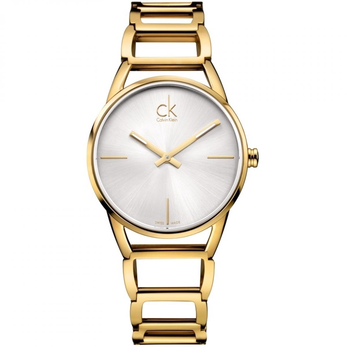 Calvin Klein K3g23526 Stately Ladies Quartz Watch Silver Dial 33.50 mm Stainless Steel Bracelet