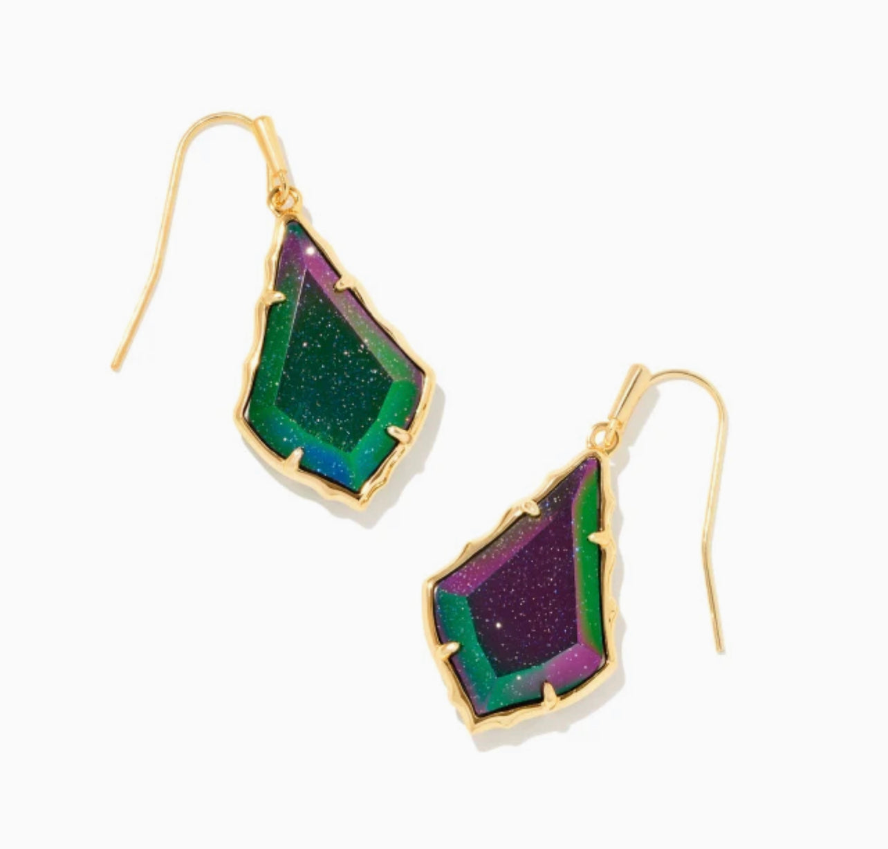Near Me Grayson Silver Drop Earrings In Dichroic Glass Kendra