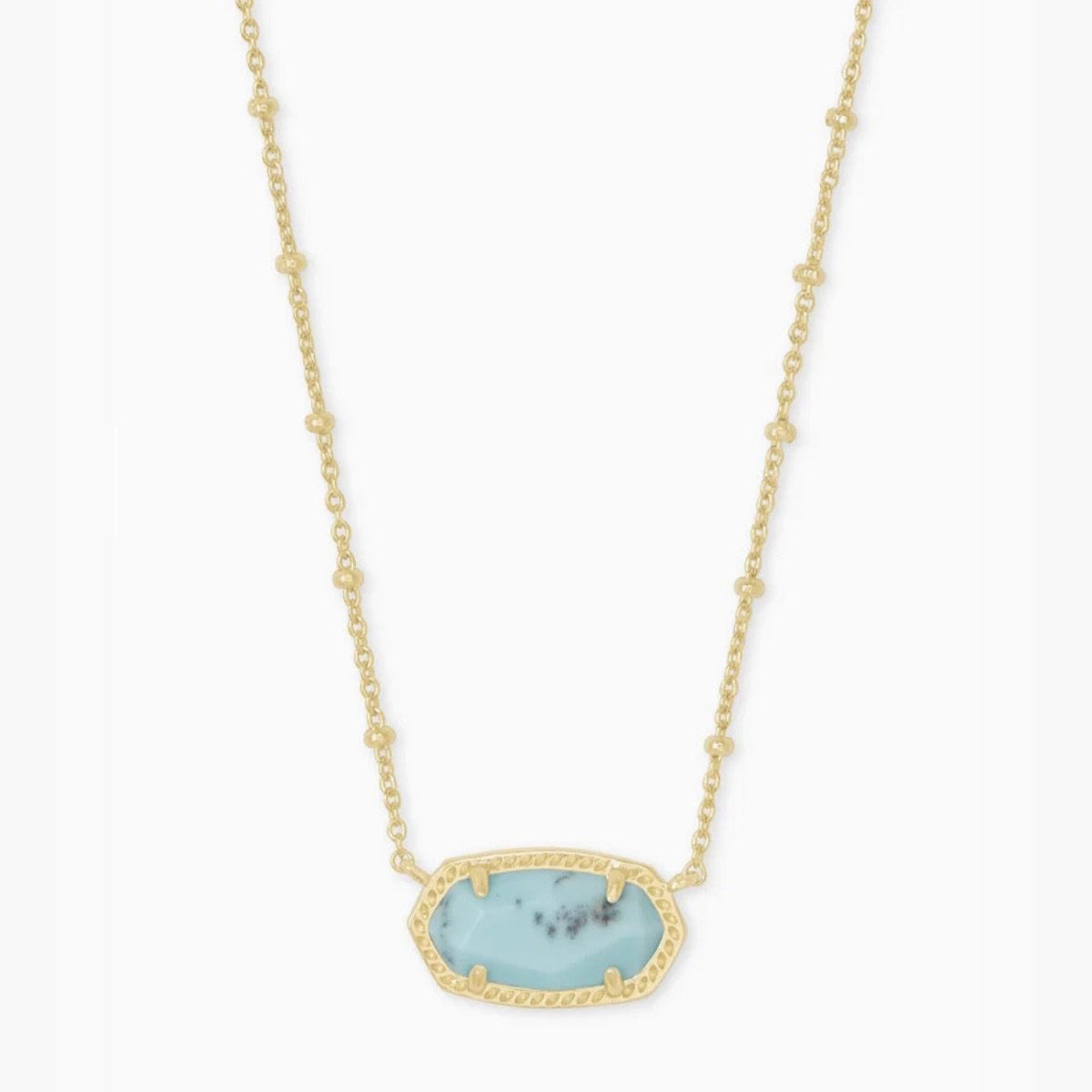 Kendra Scott Elisa Satellite Gold Pendant Necklace In Light Blue Mag