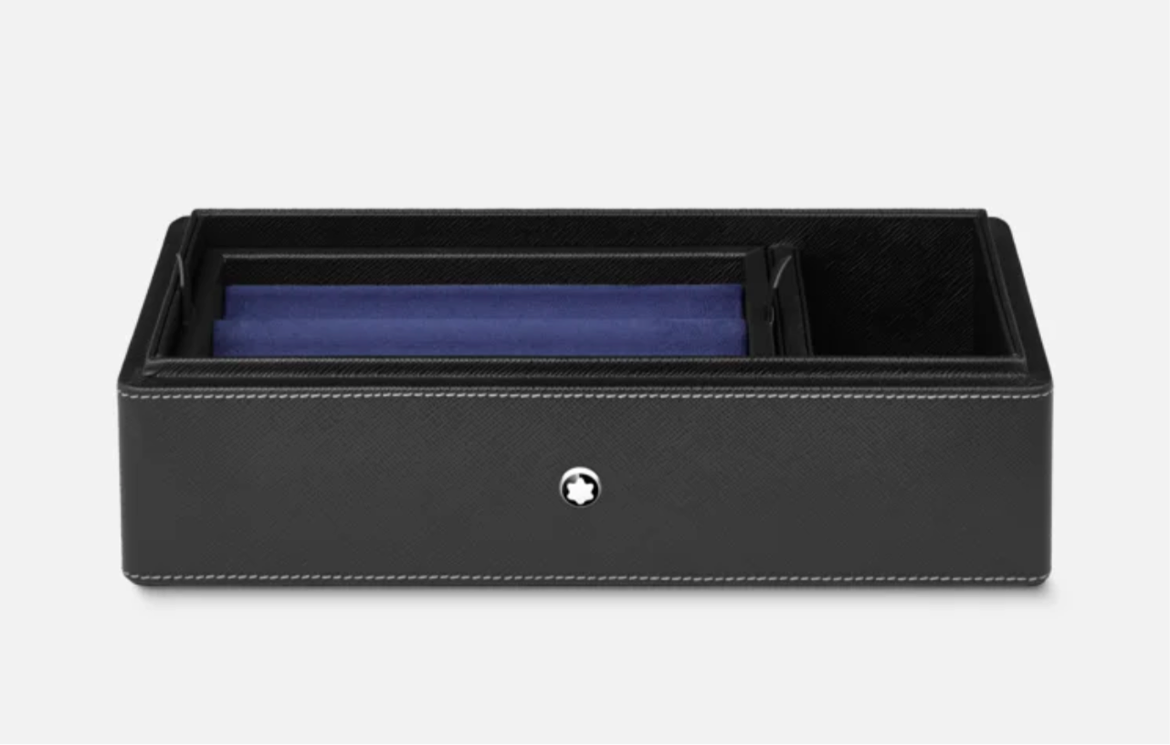 MONTBLANC- DESK BOX IN LEATHER FOR THREE WRITING INSTRUMENTS AND AN INK BOTTLE MB133158