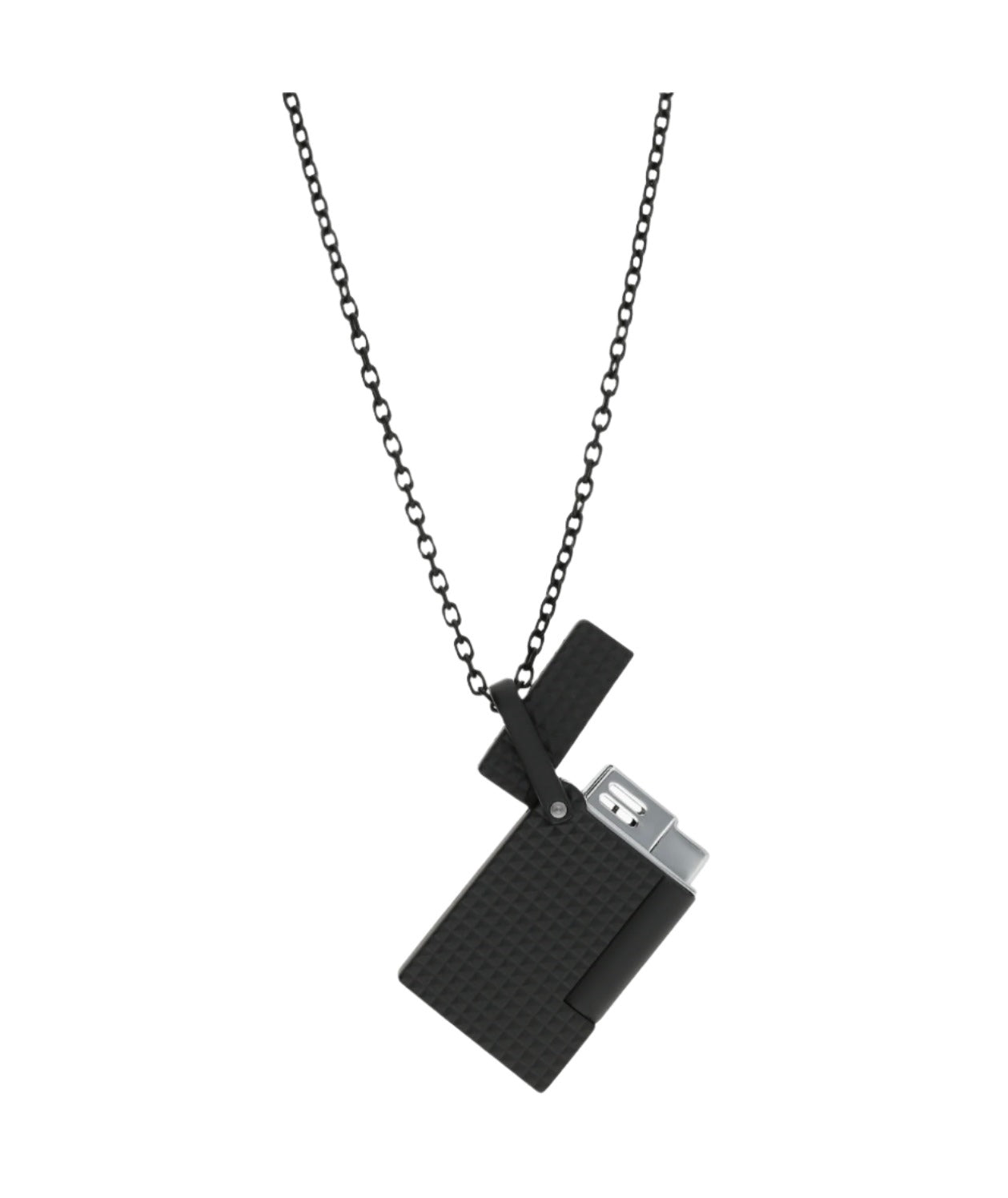 S.T. DUPONT- LIGHTER NECKLACE BLACK MATTE DIAMOND HEADREF: K27068CH