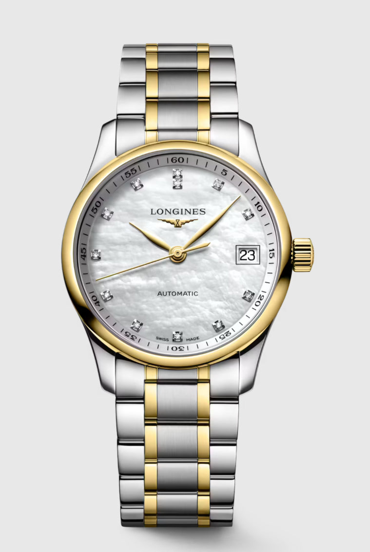 LONGINES-MASTER COLLECTION, L2.357.5.87.7, Automatic watch, Ø 34.00 mm, Stainless steel and 18 karat yellow gold cap 200.