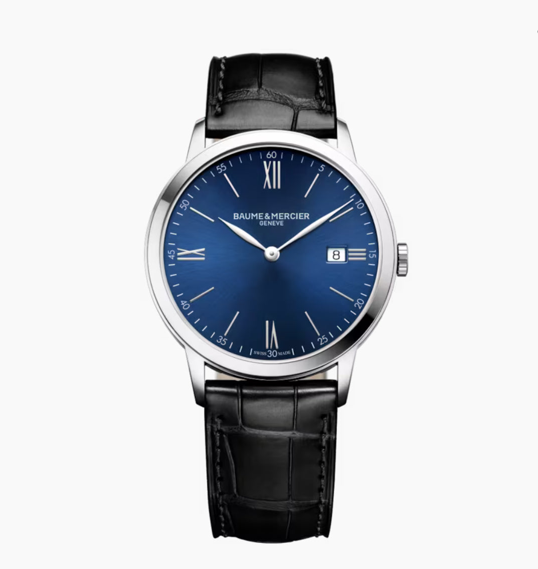 ■BAUME＆MERCIER■　ハンプトン MV045063 濃紺革ベルト □BAUME＆MERCIER□ ハンプトン MV045063 濃紺革ベルト - メルカリ