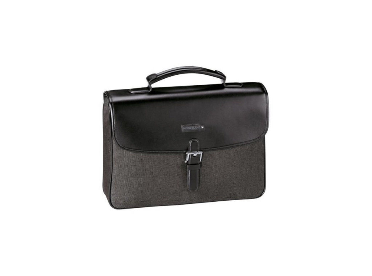 Montblanc- Meisterstuck Canvas Single Gusset Leather Briefcase
