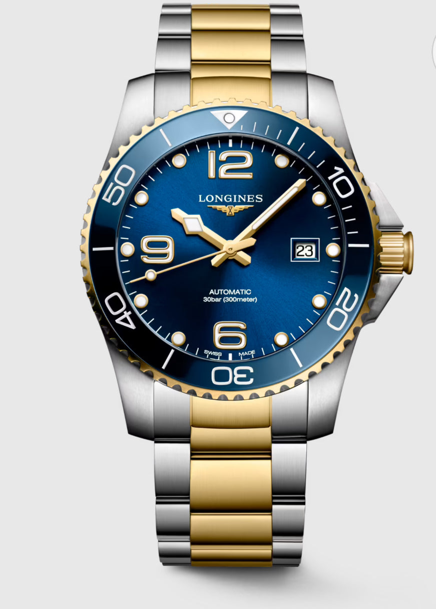 LONGINES HYDROCONQUEST, L3.781.3.96.7, Automatic watch, Ø 41.00 mm, Stainless steel and ceramic bezel.