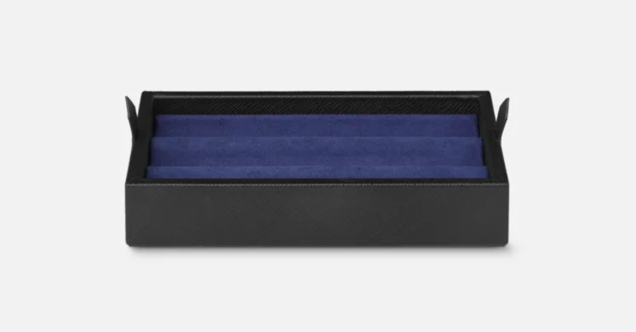 MONTBLANC- DESK BOX IN LEATHER FOR THREE WRITING INSTRUMENTS AND AN IN