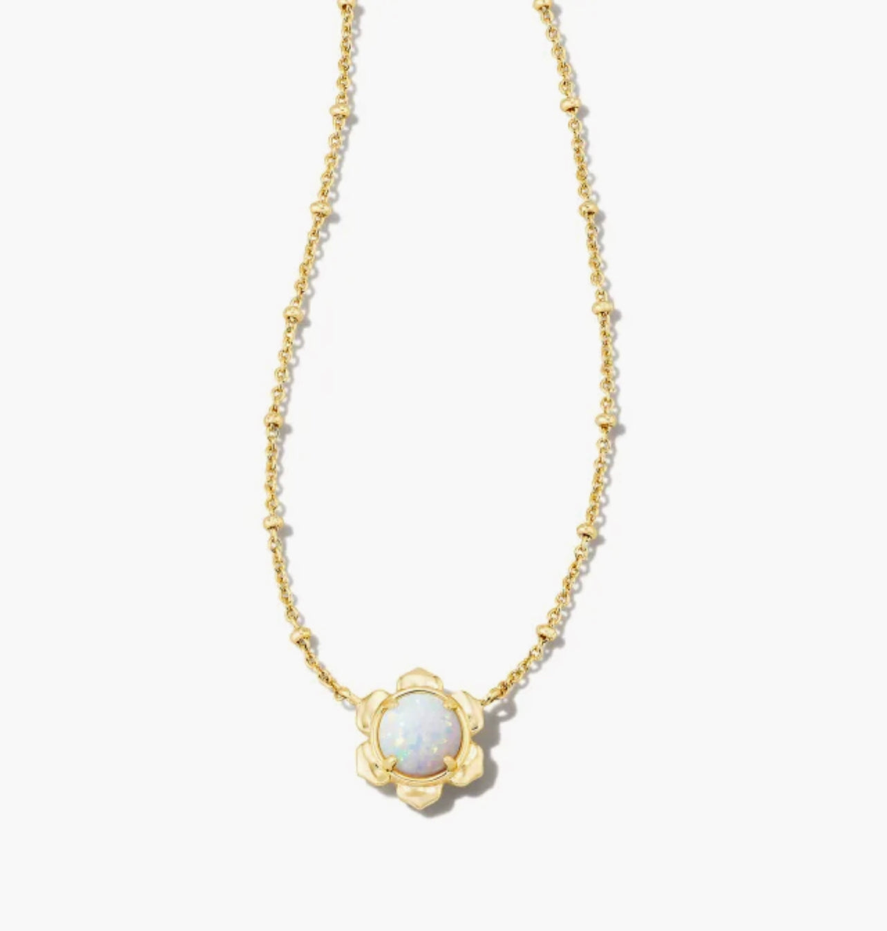 Kendra Scott-Susie Gold Short Pendant Necklace in Bright White Kyocera 9608853094