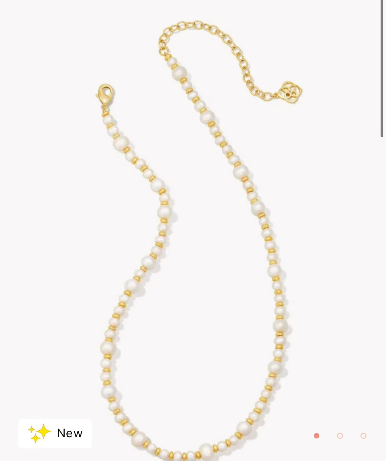 Kendra Scott- Jovie Gold Beaded Strand Necklace in White Pearl- 9608851891