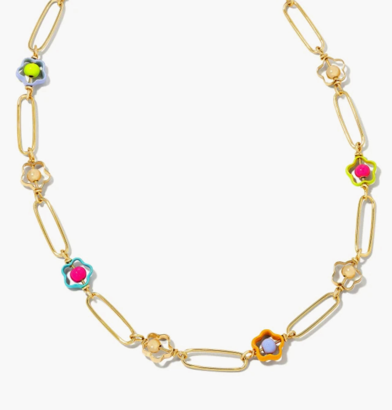 Kendra Scott-Susie Gold Link and Chain Necklace in Rainbow Multi Mix 9608850847