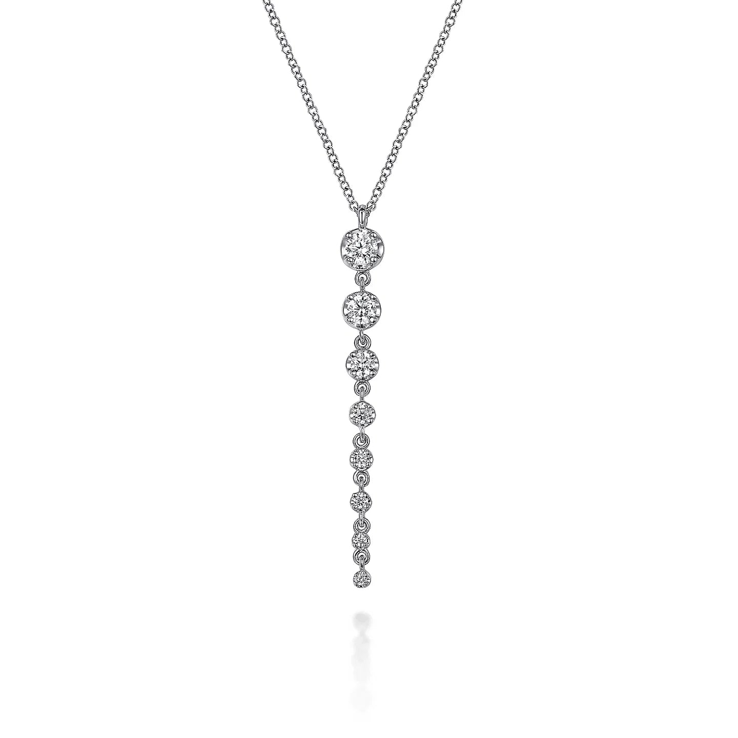 Gabriel & Co 14K White Gold Diamond Bar Necklace