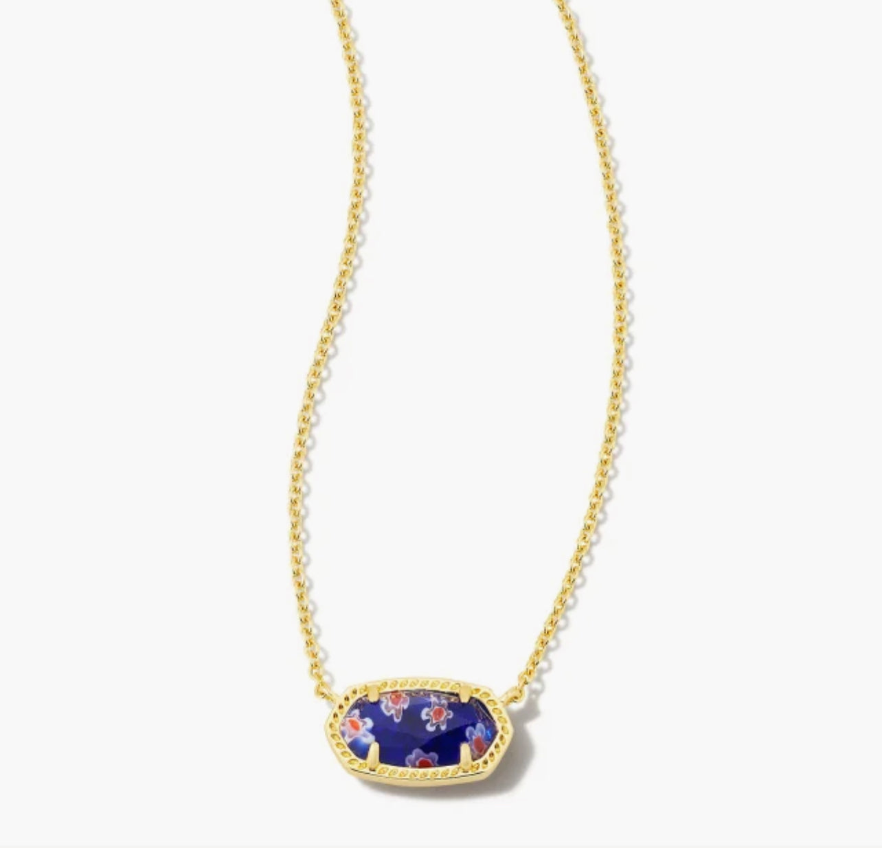 Kendra Scott-Elisa Gold Pendant Necklace in Cobalt Blue Mosaic Glass 9608853027