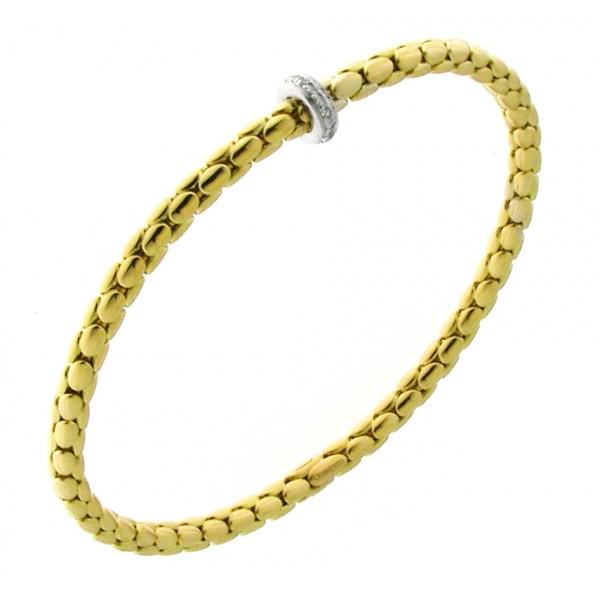 CHIMENTO 18CT YELLOW GOLD & DIAMOND STRETCH SPRING BRACELET - M&R Jewelers