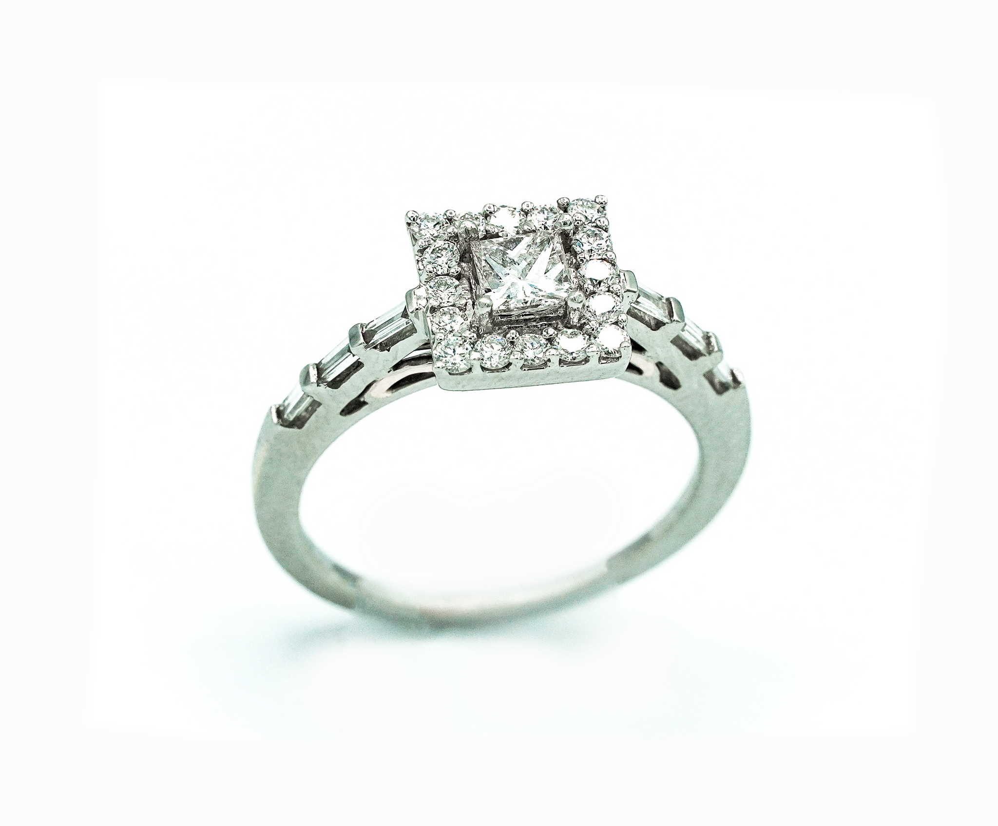 Montalvo Diamonds - Square Modified Brilliant Cut Ring in 14kt White Gold