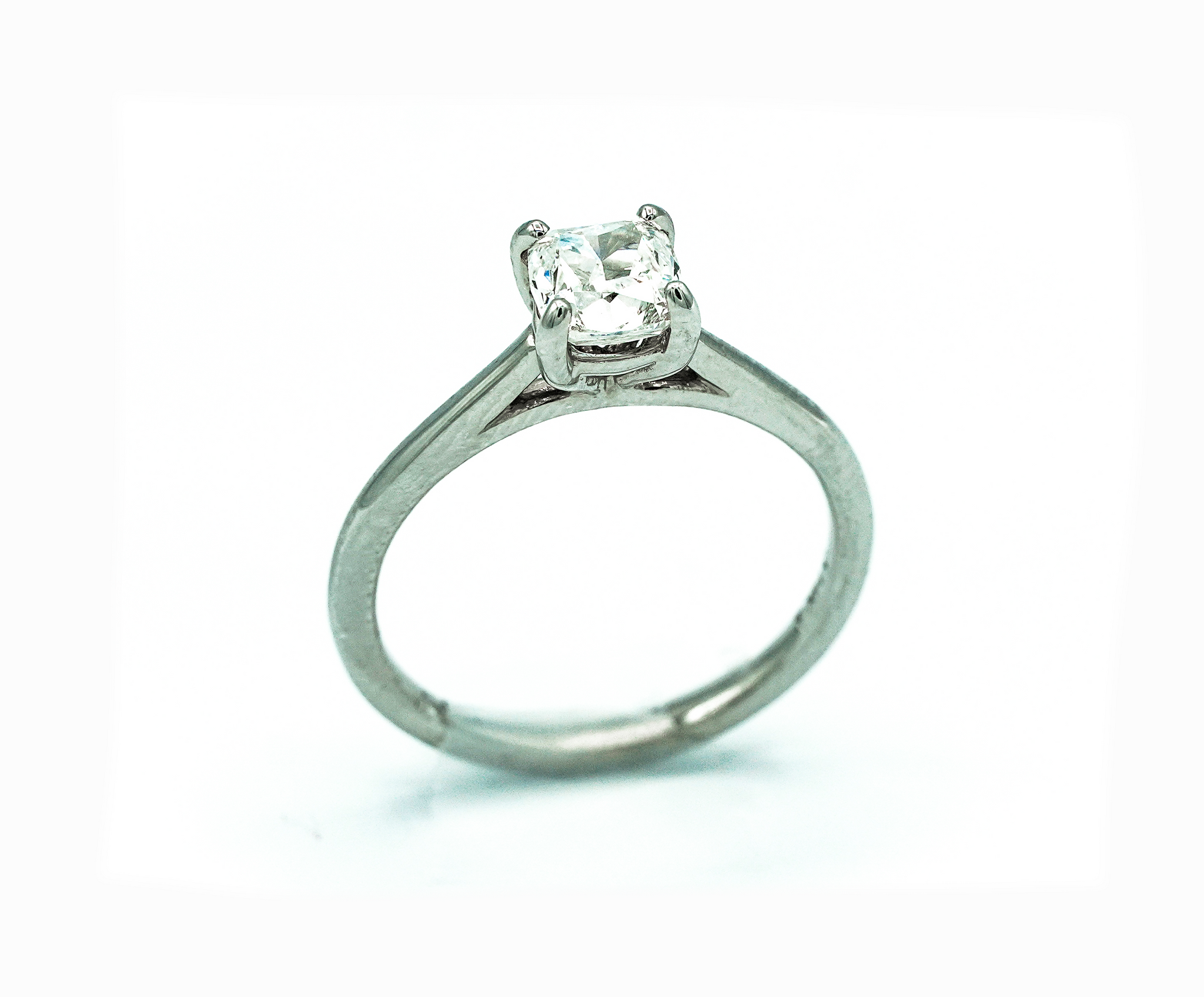 Montalvo Diamonds - Cushion Modified Brilliant Cut Solitaire Ring in 14kt White Gold