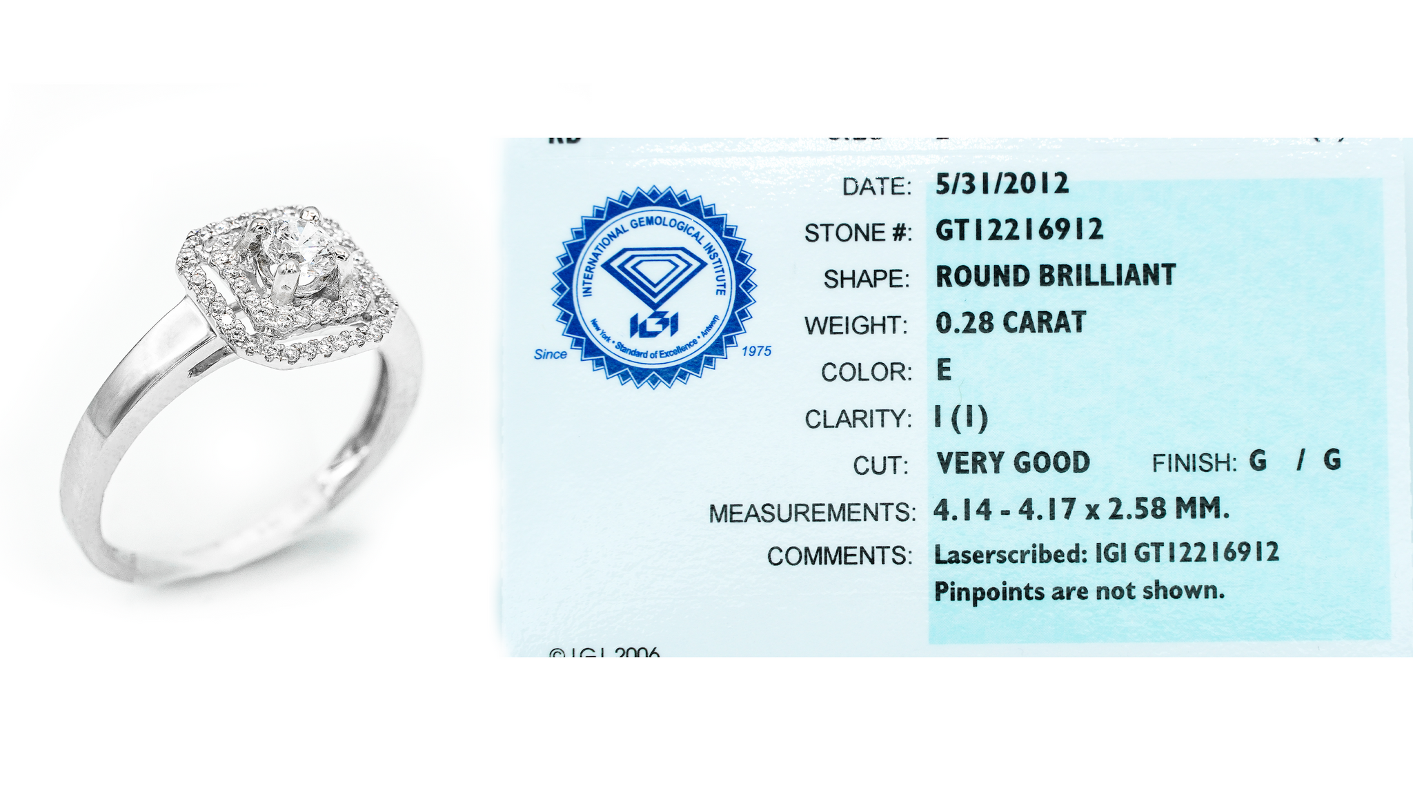 Montalvo Diamonds - Round Brilliant Halo Style Ring in 14kt White Gold