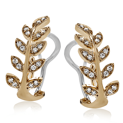 SIMON G 18K GOLD WITH WHITE DIAMOND EARRINGS - M&R Jewelers