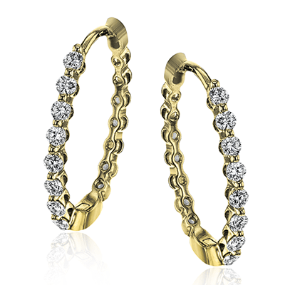 SIMON G 18K GOLD WHITE LE4546-Y HOOP EARRING - M&R Jewelers