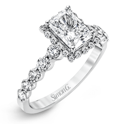 SIMON G 18K GOLD WHITE MR2088 ENGAGEMENT RING - M&R Jewelers
