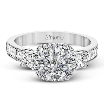 SIMON G 18K GOLD WHITE TR597 ENGAGEMENT RING - M&R Jewelers
