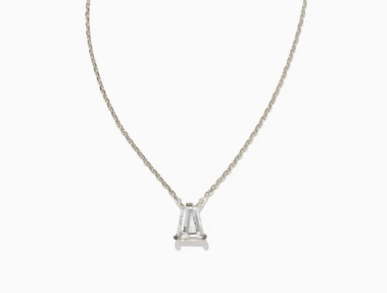Kendra Scott-Blair Silver Pendant Necklace in White Crystal 9608802870