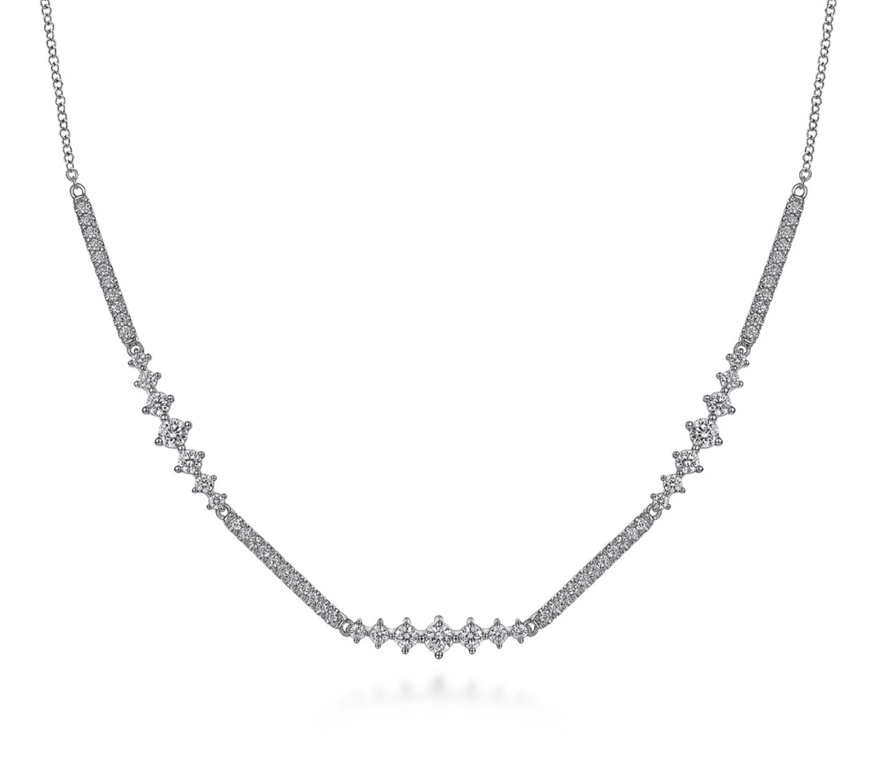 Gabriel & Co.- 14K White Gold Diamond Necklace  NK6954W45JJ