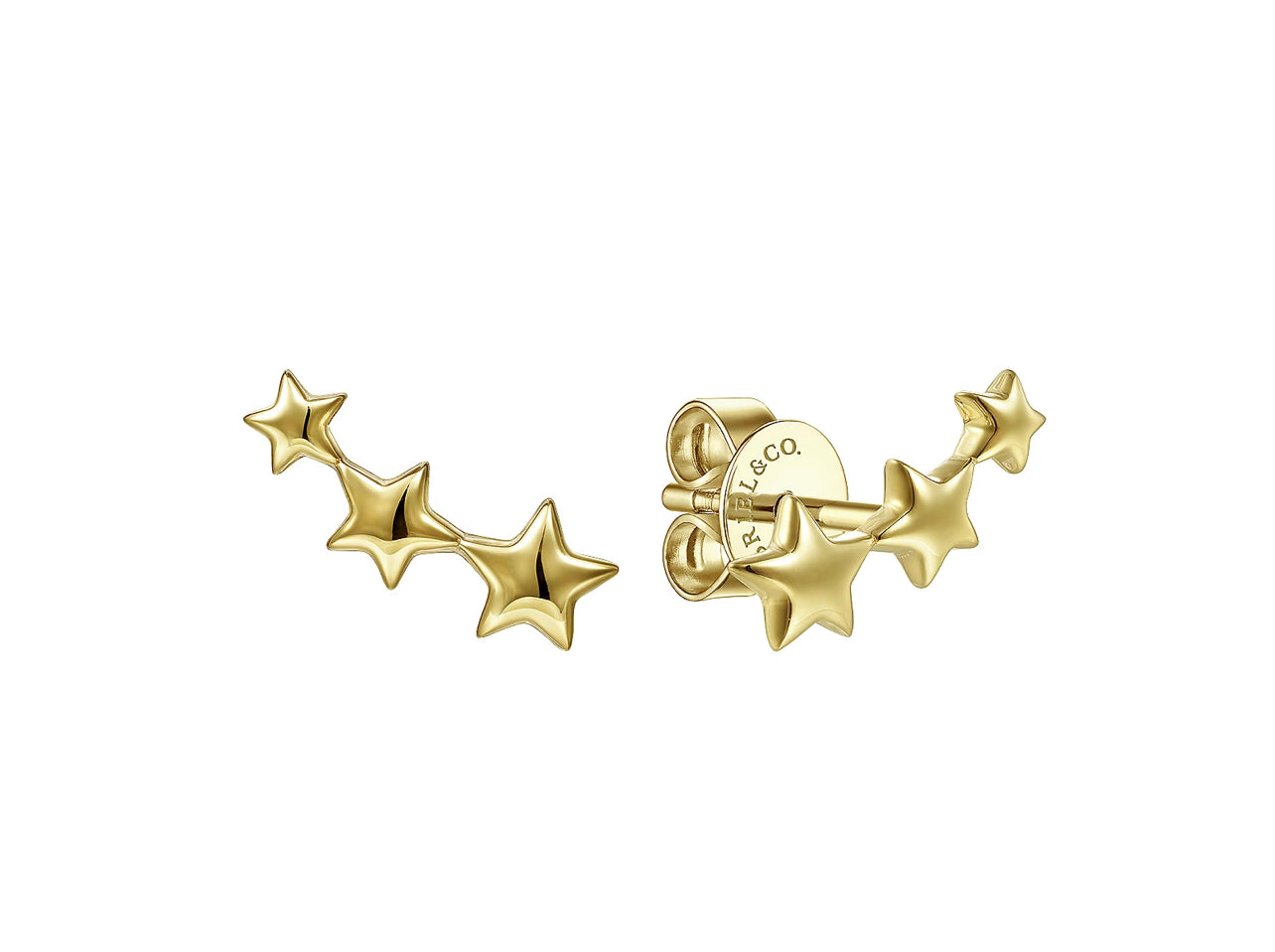 Gabriel & Co. -14K Yellow Gold Triple Graduating Stars Curved Stud Earrings  EG14014Y4JJJ