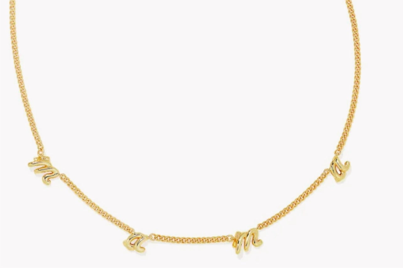 KENDRA SCOTT- Mama Script Strand Necklace in Gold- 9608803543
