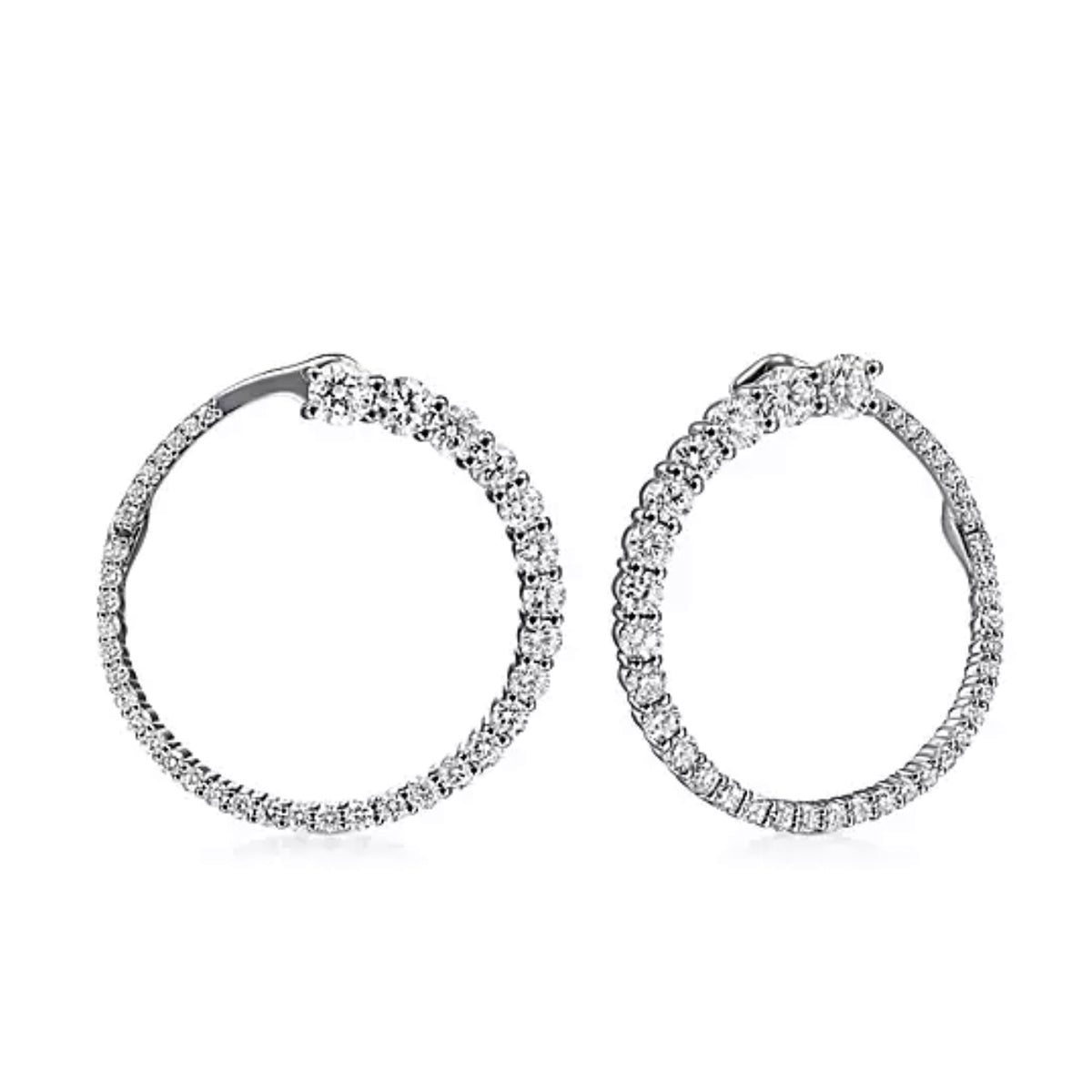 Gabriel & Co-14K White Gold Open Diamond Circle Stud Earrings EG13861W45JJ