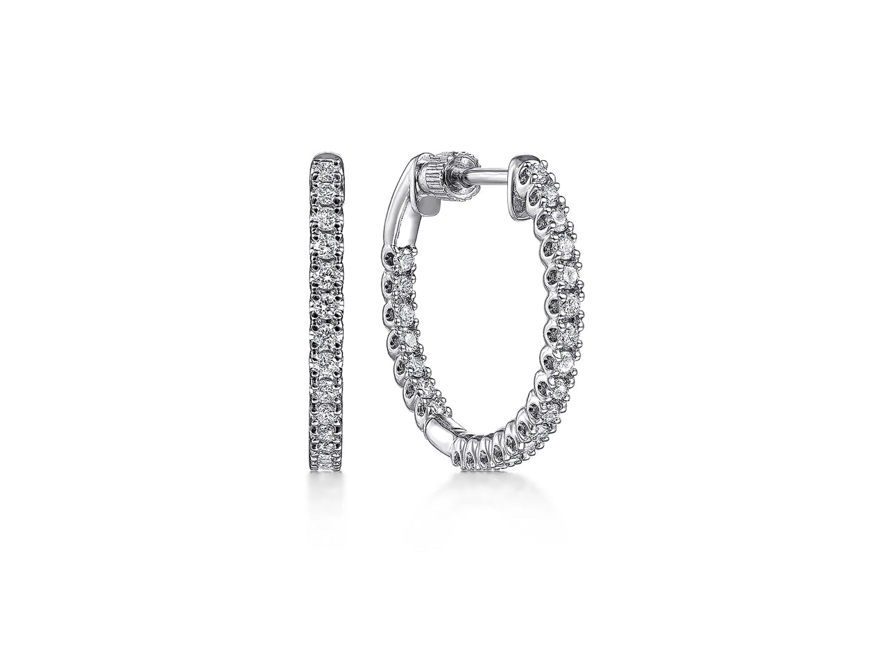 Gabriel & Co. -14K White Gold 20MM Diamond Earrings  EG14214W45JJ