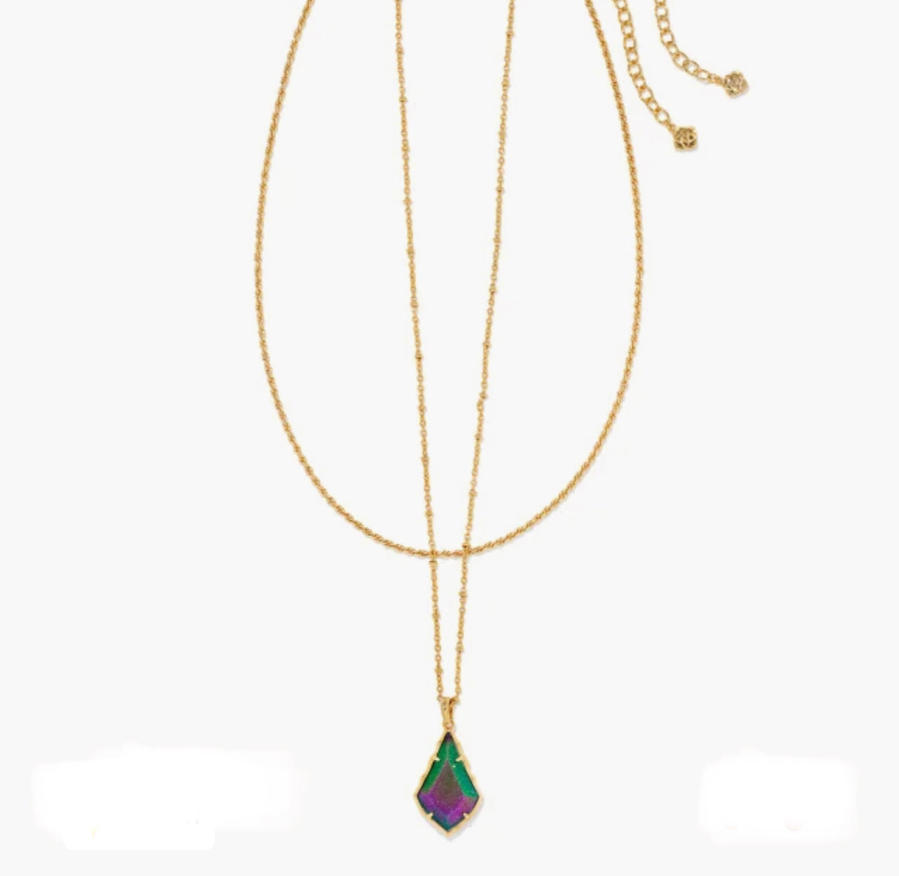 Kendra Scott-Faceted Alex Gold Convertible Necklace in Iridescent Blue Gstn 9608802915