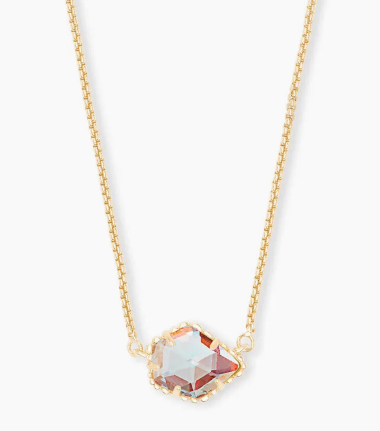 Kendra Scott-Tess Gold Pendant Necklace in Dichroic Glass 4217704127