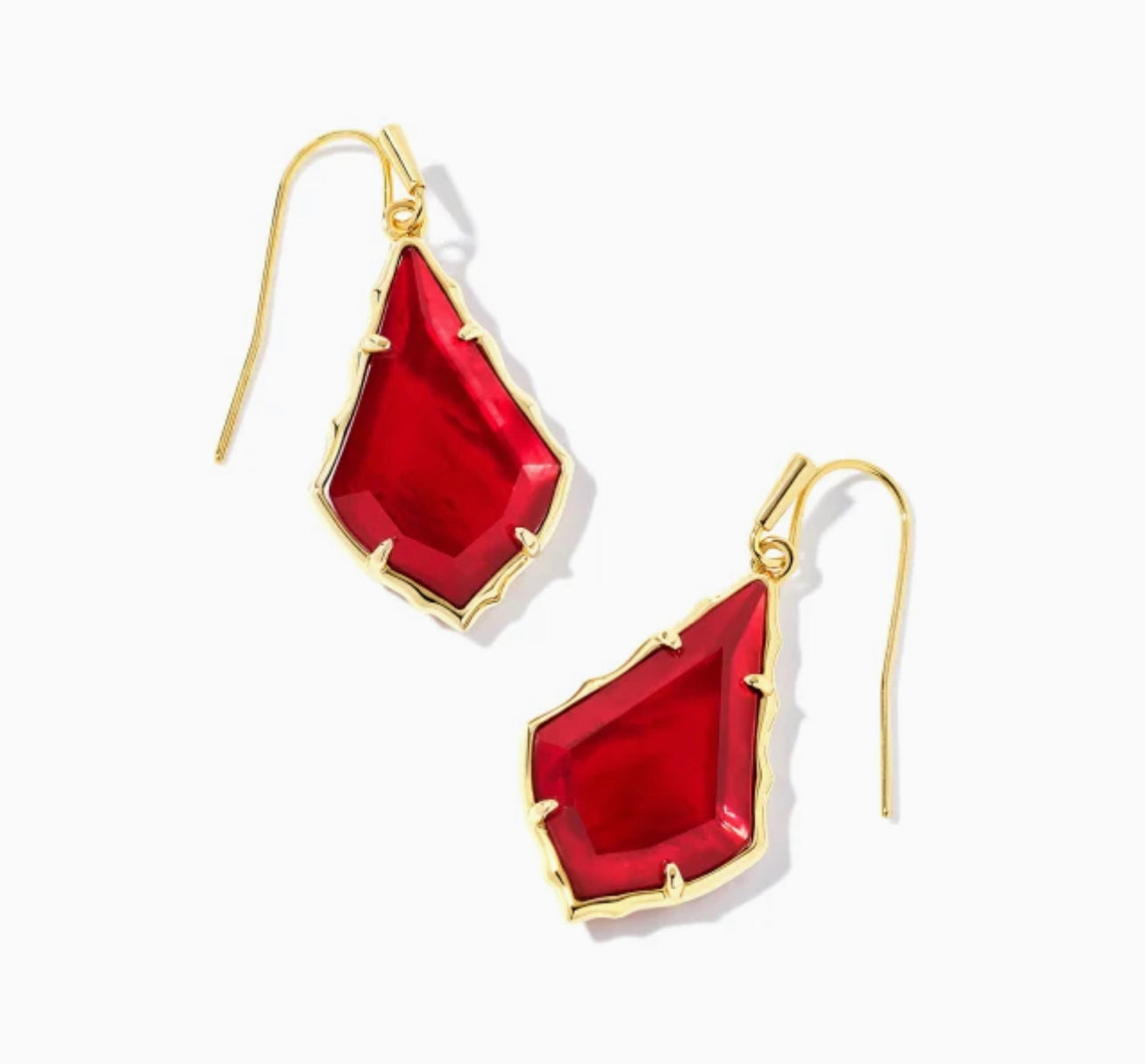 Kendra Scott-Small Faceted Alex Gold Drop Earrings in Cranberry Illusion 9608802903