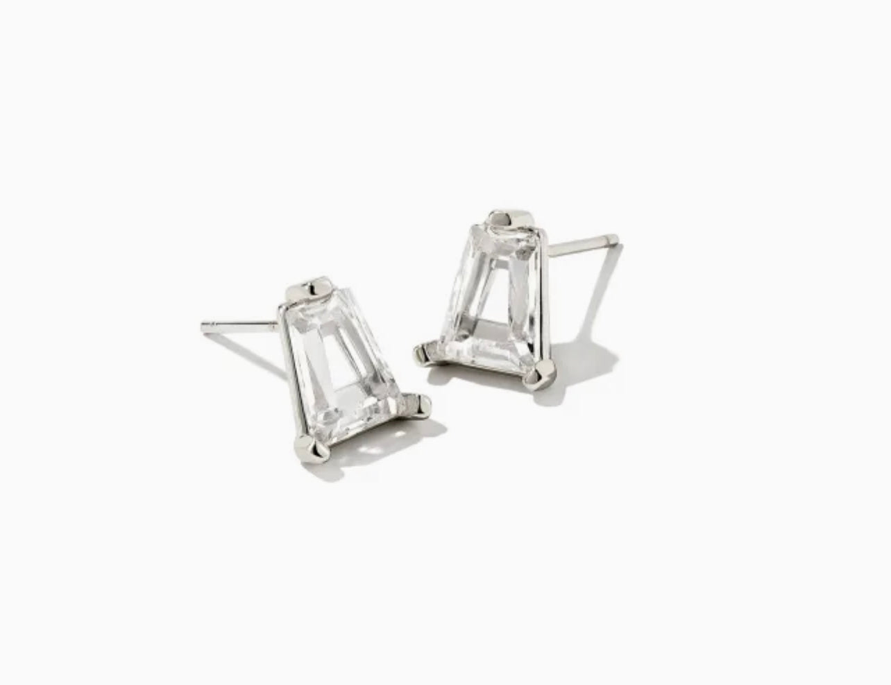 Kendra Scott-Blair Silver Stud Earrings in White Crystal 9608802874