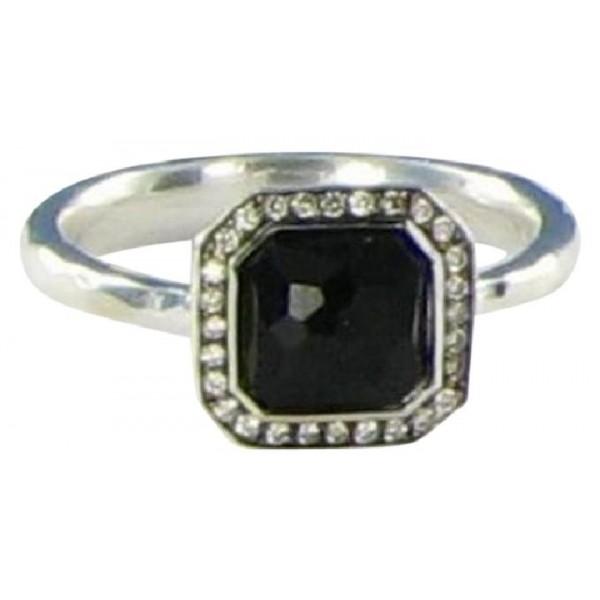 IPPOLITA DIAMONDS BLACK ONYX STERLING SILVER STELLA 0.11CTS RING - M&R Jewelers